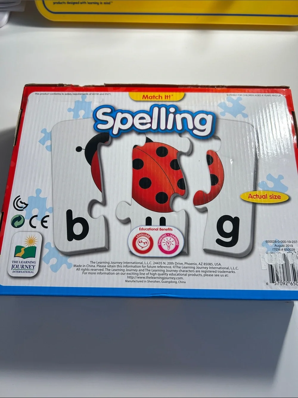The Learning Journey International Spelling Self Correcting Children’s Puzzles